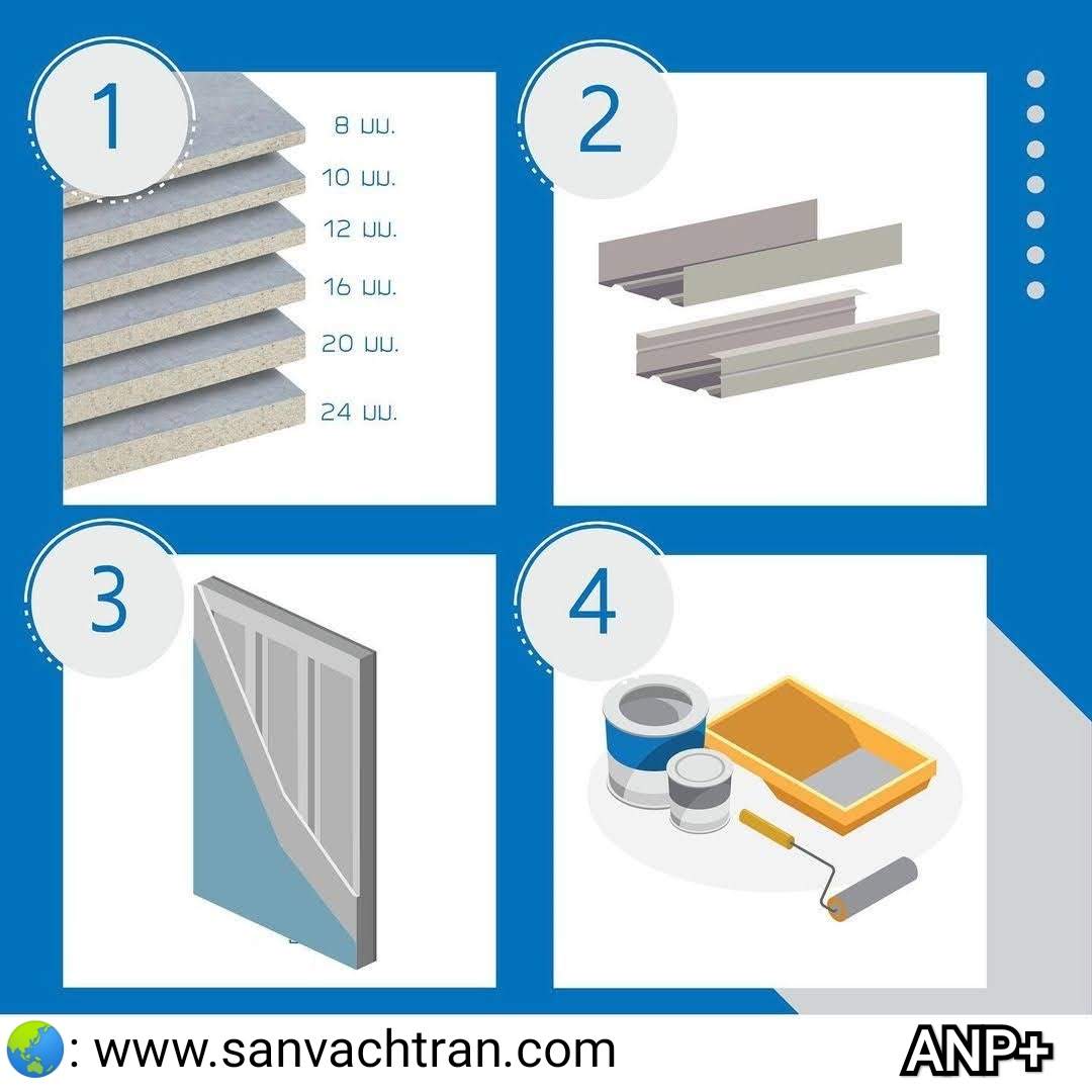 Thi công vách ngăn Cemboard 2 mặt chịu nước ANP