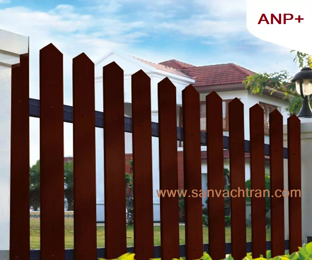 Hàng rào xi măng giả gỗ trang trí ngoài trời đẹp